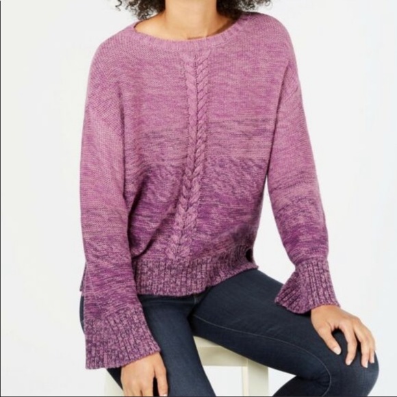 💕 NWT Macys Purple Lilac Ombre Knit Pullover Sweater - Picture 3 of 16
